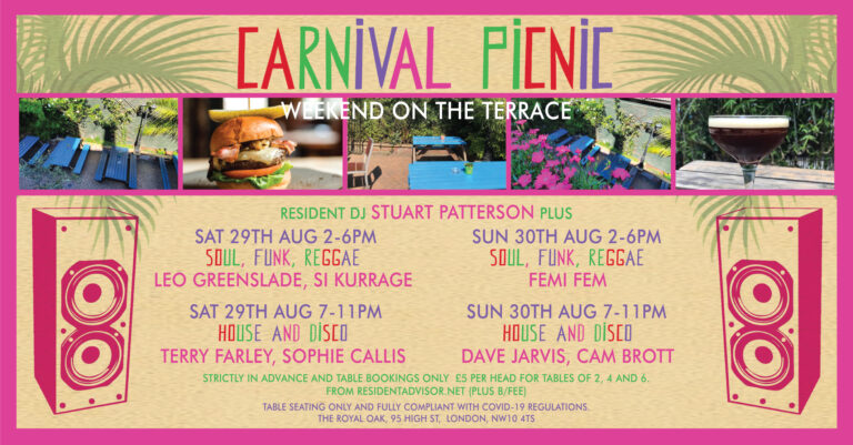 Event: Carnival Picnic – 29 and 30 August at The Royal Oak